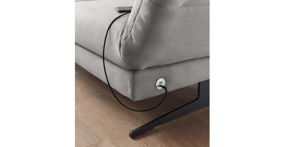 ECKSOFA Sandfarben Flachgewebe  - Sandfarben/Schwarz, Design, Textil/Metall (176-217/259-307cm) - Dieter Knoll