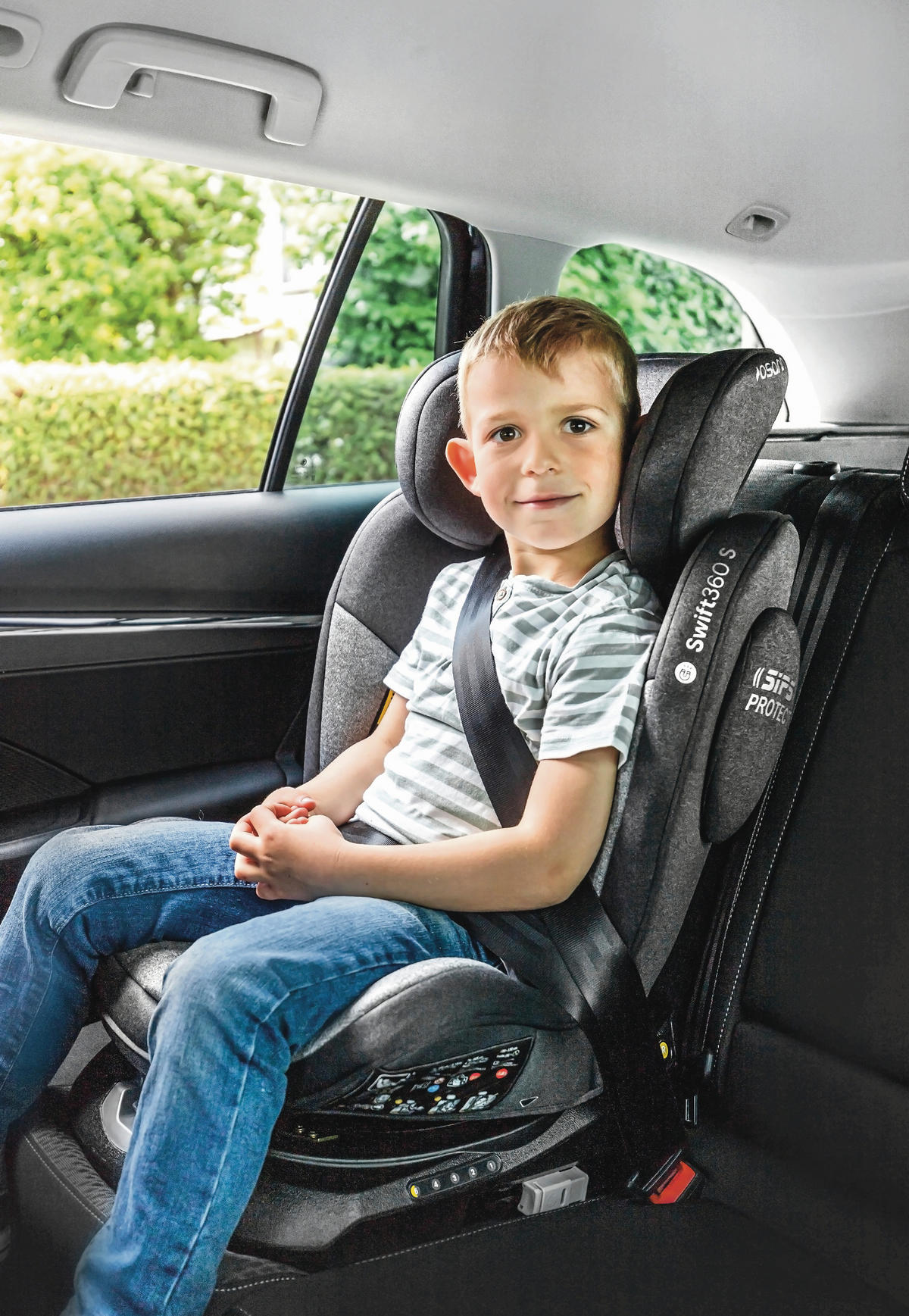 REBOARDER-KINDERSITZ SWIFT360S ECE R 129 i-SIZE  - Schwarz, Basics, Kunststoff/Textil (44/60/50cm) - Osann