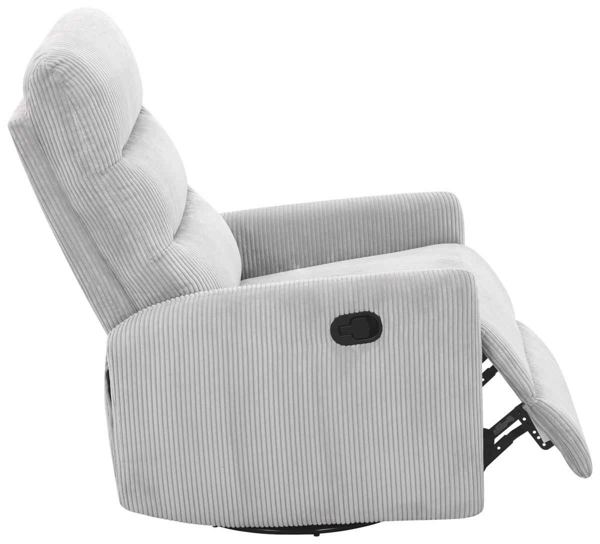 RELAXSESSEL Cord Relaxfunktion    - Hellgrau/Schwarz, Design, Textil/Metall (78/107/95cm) - Carryhome