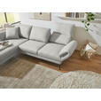ECKSOFA  in Flachgewebe Silberfarben  175-224/255-365 cm  - Silberfarben/Schwarz, Design, Textil/Metall (175-224/255-365cm) - Dieter Knoll