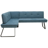 ECKBANK 157/204 cm Flachgewebe Blau, Schwarz Metall   - Blau/Schwarz, Design, Textil/Metall (157/204cm) - Dieter Knoll