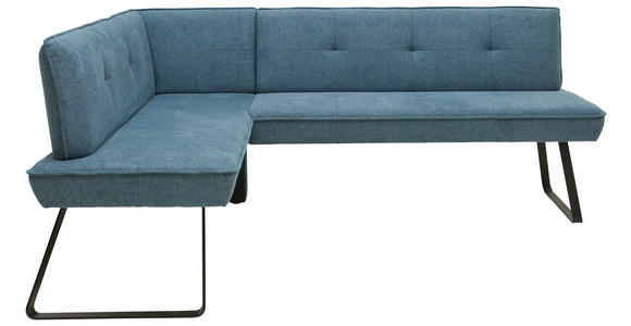 ECKBANK 157/169 cm  in Blau, Schwarz  - Blau/Schwarz, Design, Textil/Metall (157/169cm) - Dieter Knoll