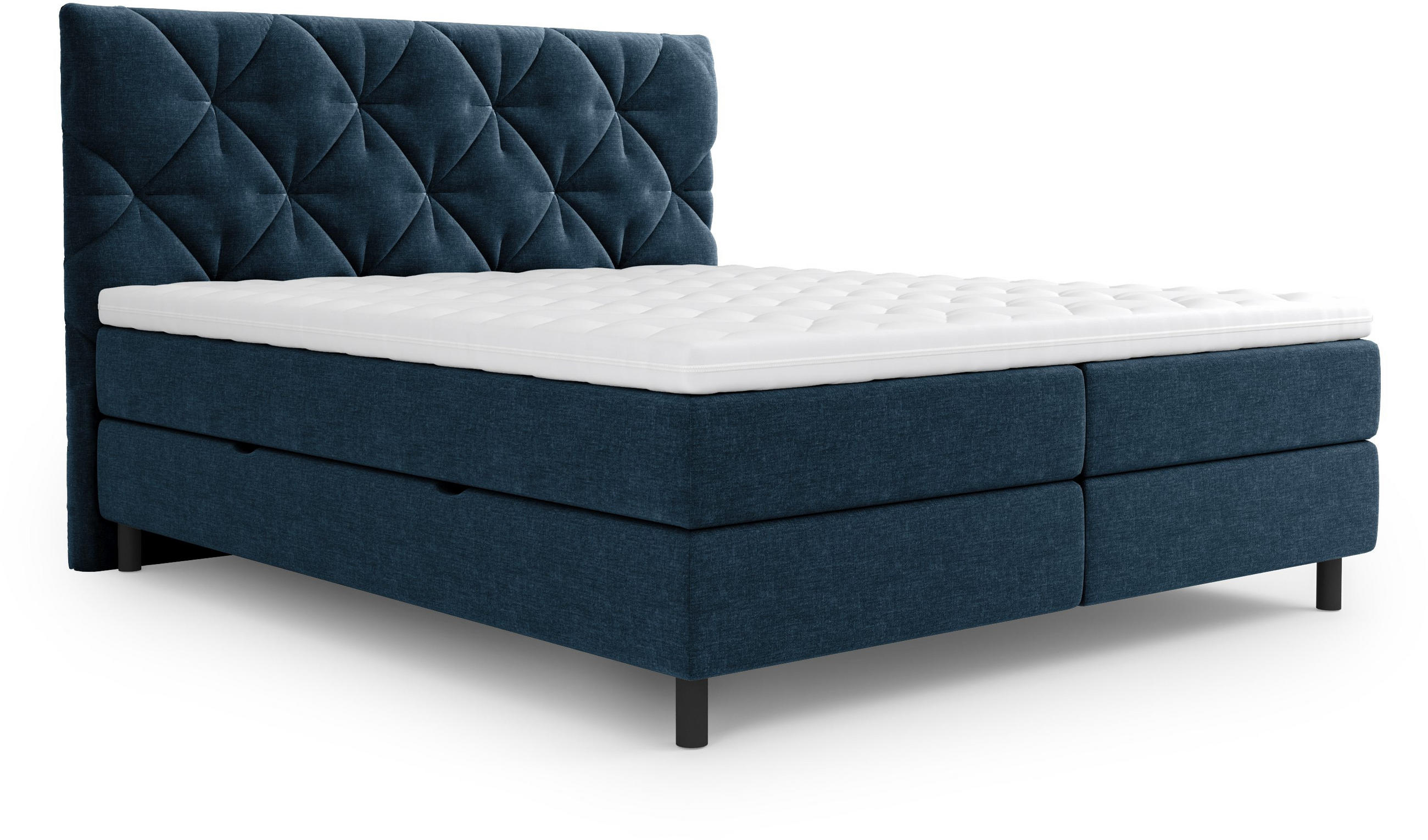 BOXBETT 180/200 cm  in Dunkelblau  - Schwarz/Dunkelblau, Design, Holz/Holzwerkstoff (180/200cm) - Esposa