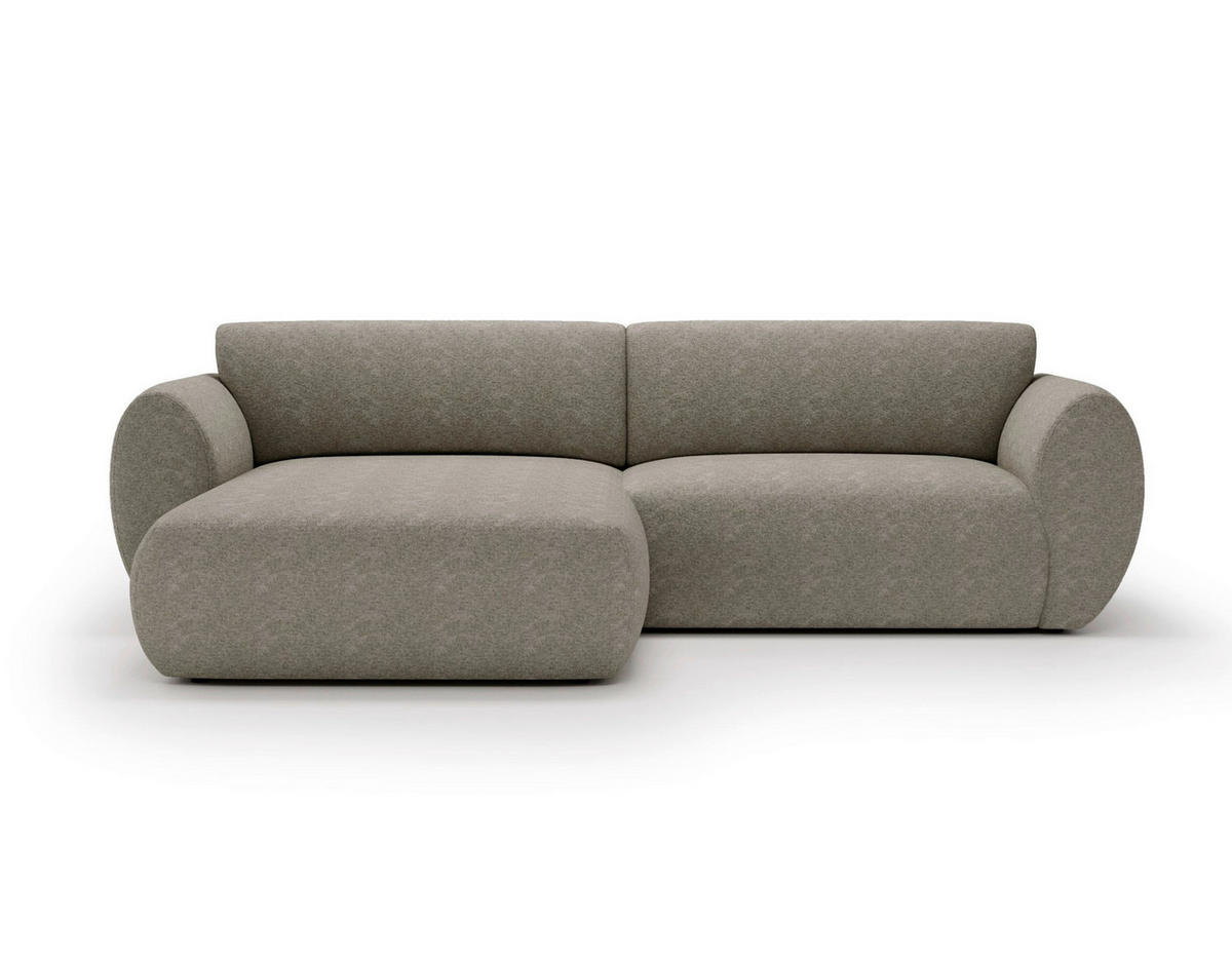 ECKSOFA SOLIS in Chenille Taupe  170/288 cm  - Taupe/Schwarz, Design, Kunststoff/Textil (170/288cm) - Livetastic