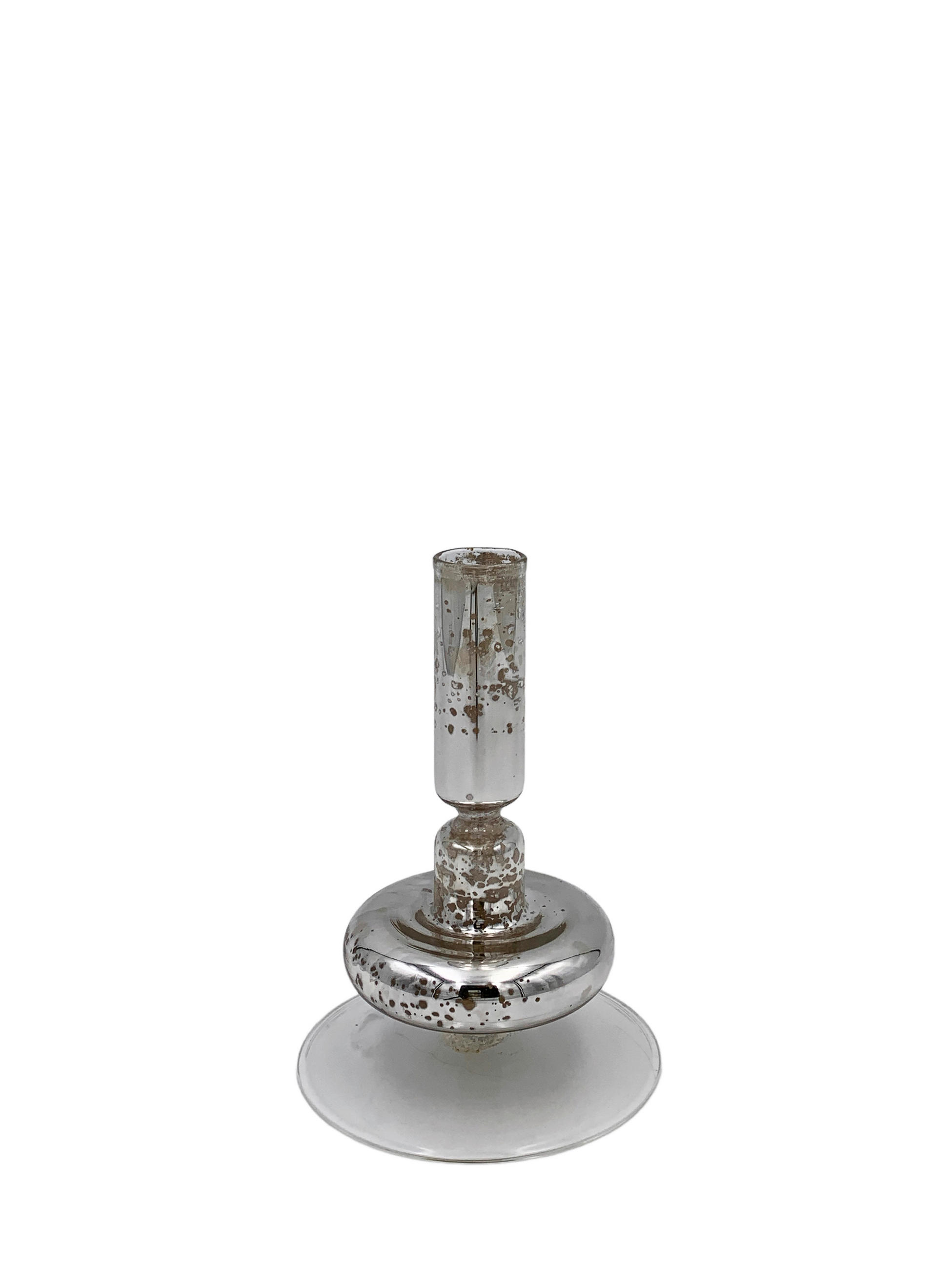 KERZENHALTER - Silberfarben, Trend, Glas (10/15cm)