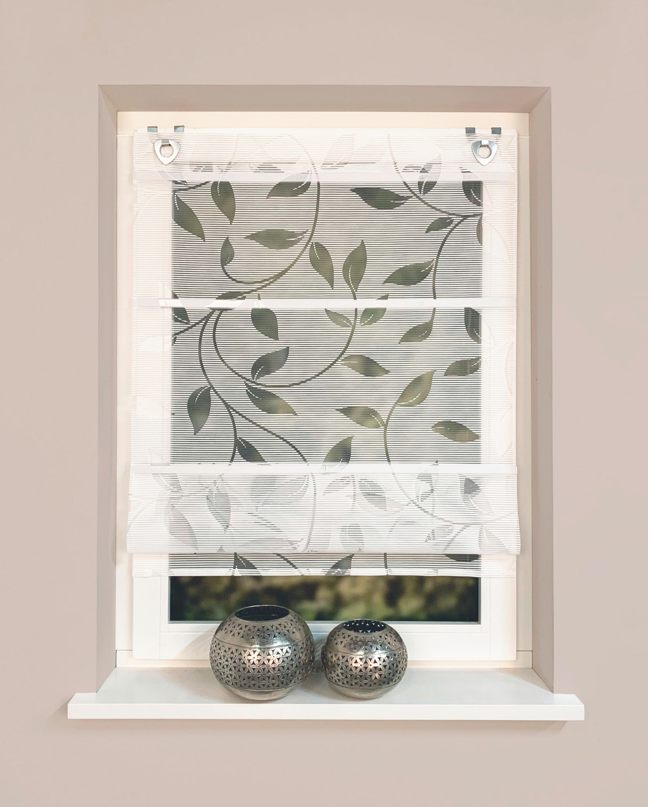 MAGNETROLLO  halbtransparent  60/130 cm    - Weiß, Natur, Textil (60/130cm) - Novel