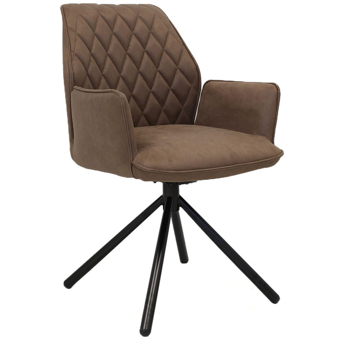 MID.YOU STOLIČKA S PODRÚČKAMI, mikrovlákno, sivohnedá