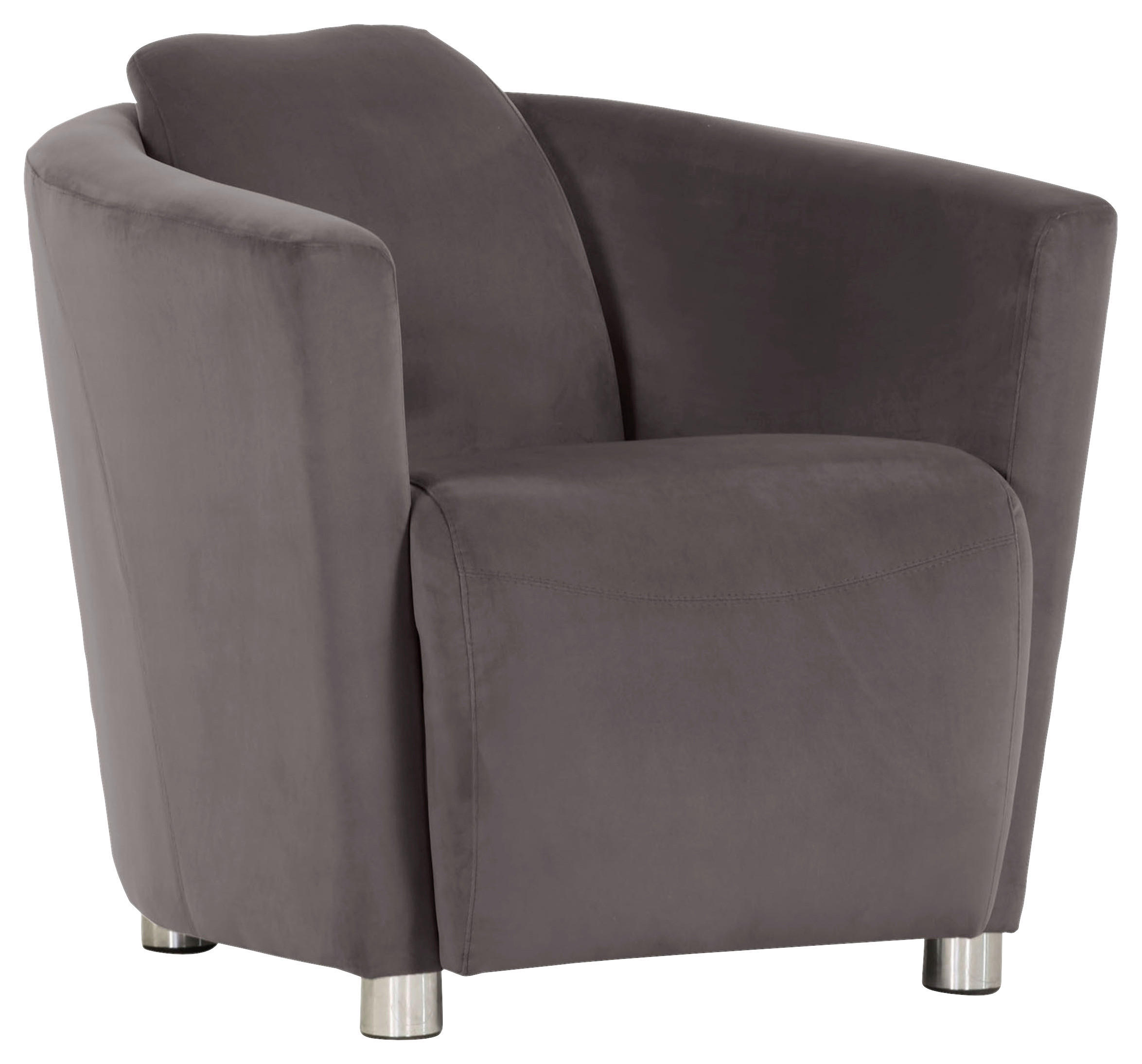 COCKTAILSESSEL Mikrofaser Grau    - Chromfarben/Grau, Design, Holzwerkstoff/Textil (72/72/85cm)