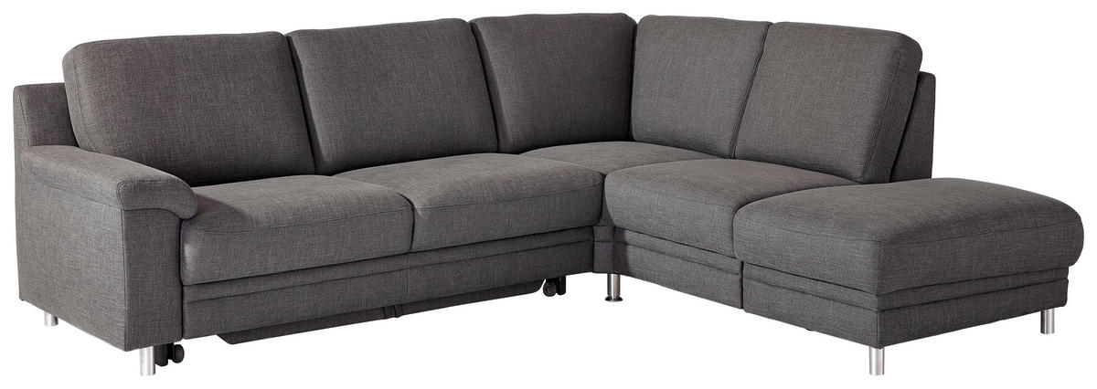 SJEDEĆA GARNITURA tekstil  tamno siva   - tamno siva/boje kroma, Moderno, tekstil (252/208cm) - Pure Home Comfort