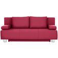 SCHLAFSOFA  in Webstoff Rot  - Chromfarben/Rot, Design, Textil/Metall (197/88/89cm) - Xora
