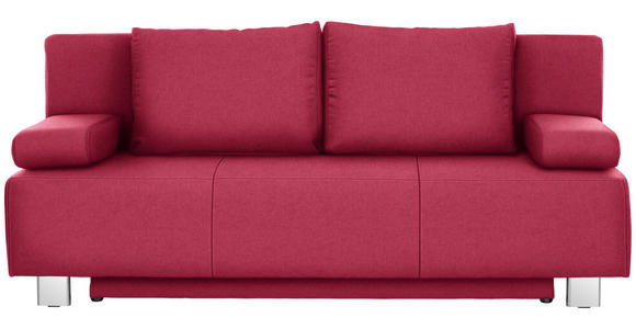 SCHLAFSOFA  in Webstoff Rot  - Chromfarben/Rot, Design, Textil/Metall (197/88/89cm) - Xora