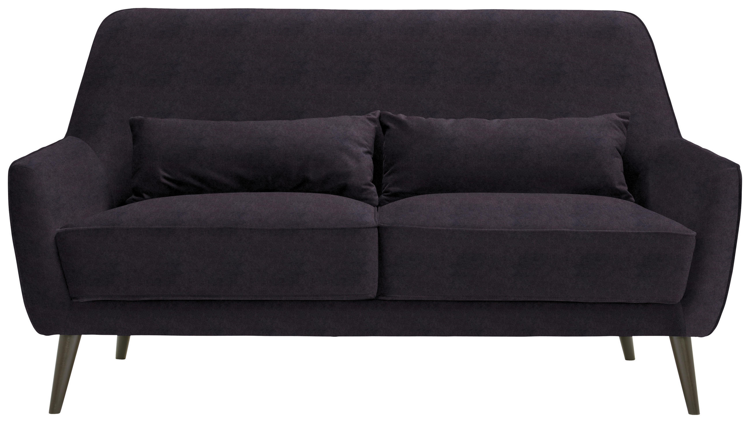 3-SITZER-SOFA Mikrofaser Dunkelgrau  - Dunkelgrau/Schwarz, Trend, Holz/Textil (160/86/80cm) - MID.YOU