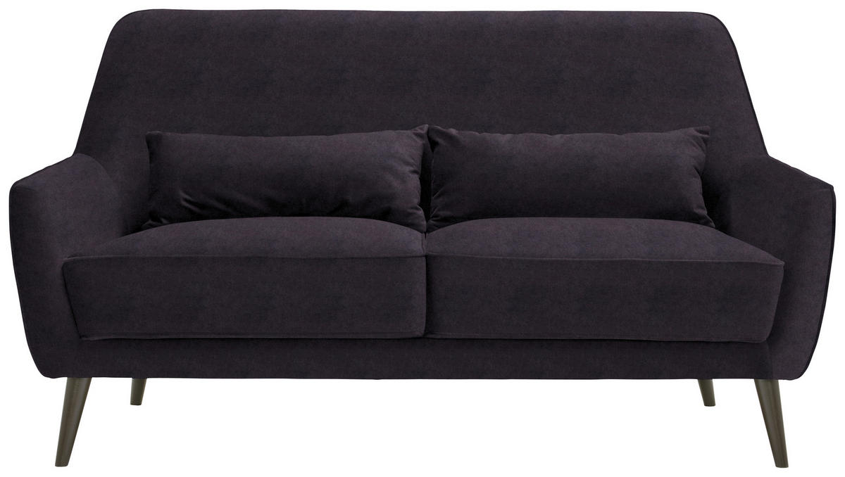 3-SITZER-SOFA in Mikrofaser Dunkelgrau  - Dunkelgrau/Schwarz, Trend, Holz/Textil (160/86/80cm) - Carryhome