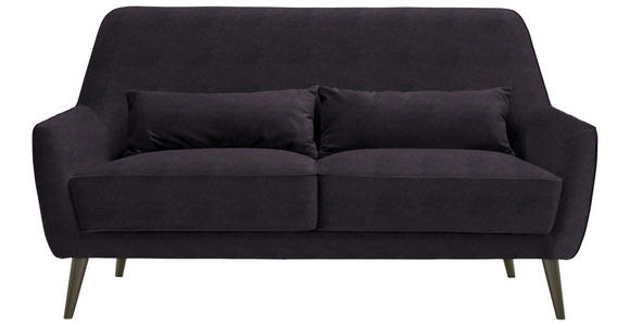 3-SITZER-SOFA in Mikrofaser Dunkelgrau  - Dunkelgrau/Schwarz, Trend, Holz/Textil (160/86/80cm) - Carryhome