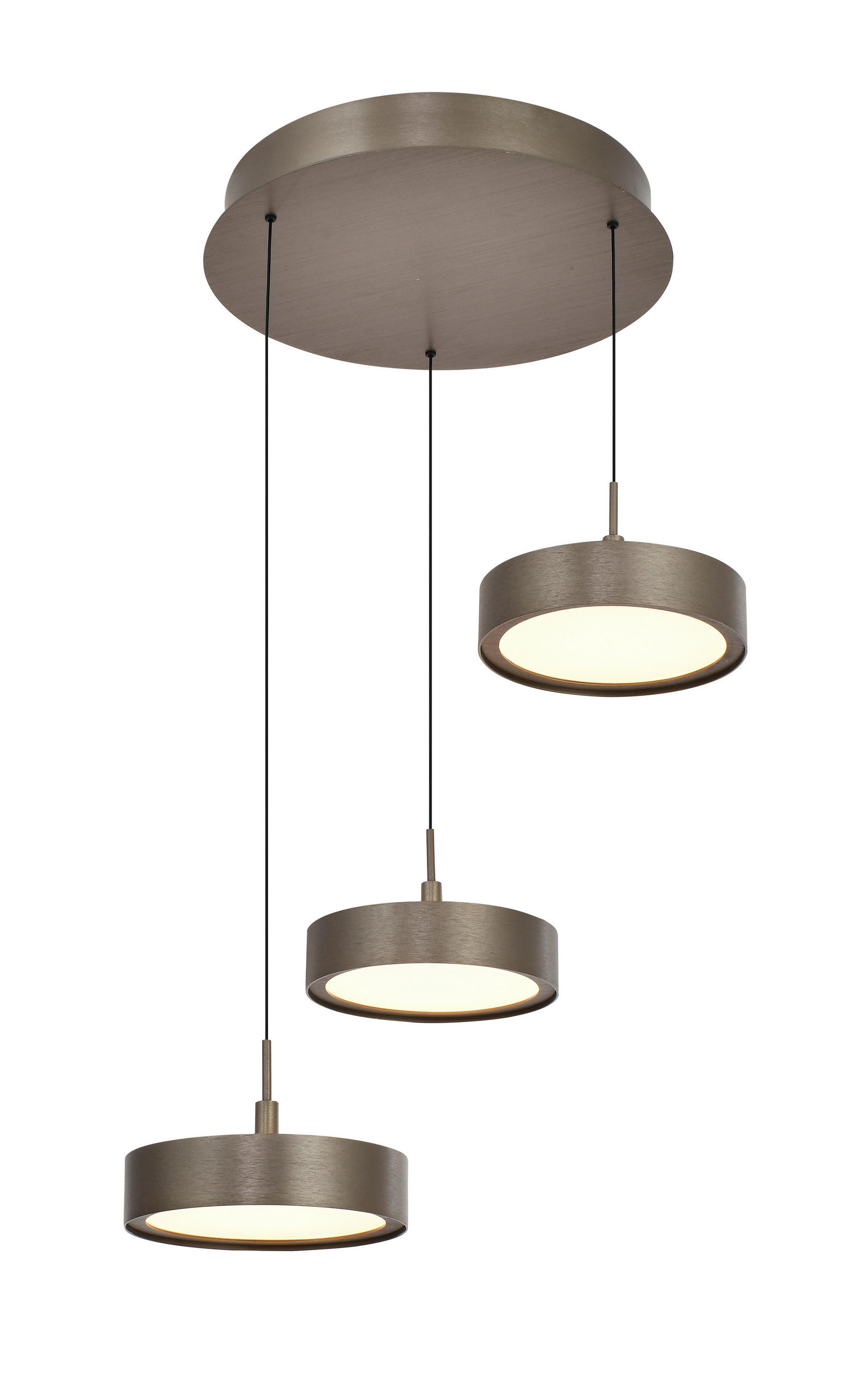 LED-HÄNGELEUCHTE Valensole 42,5/150/42,5 cm  - Bronzefarben, Design, Metall (42,5/150/42,5cm)