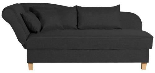 RÉCAMIERE Schwarz Flachgewebe  - Buchefarben/Schwarz, Design, Holz/Textil (190/88/82cm) - Max Winzer