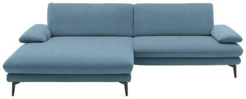 ECKSOFA Blau Webstoff  - Blau/Schwarz, Design, Textil/Metall (184/284cm) - Dieter Knoll