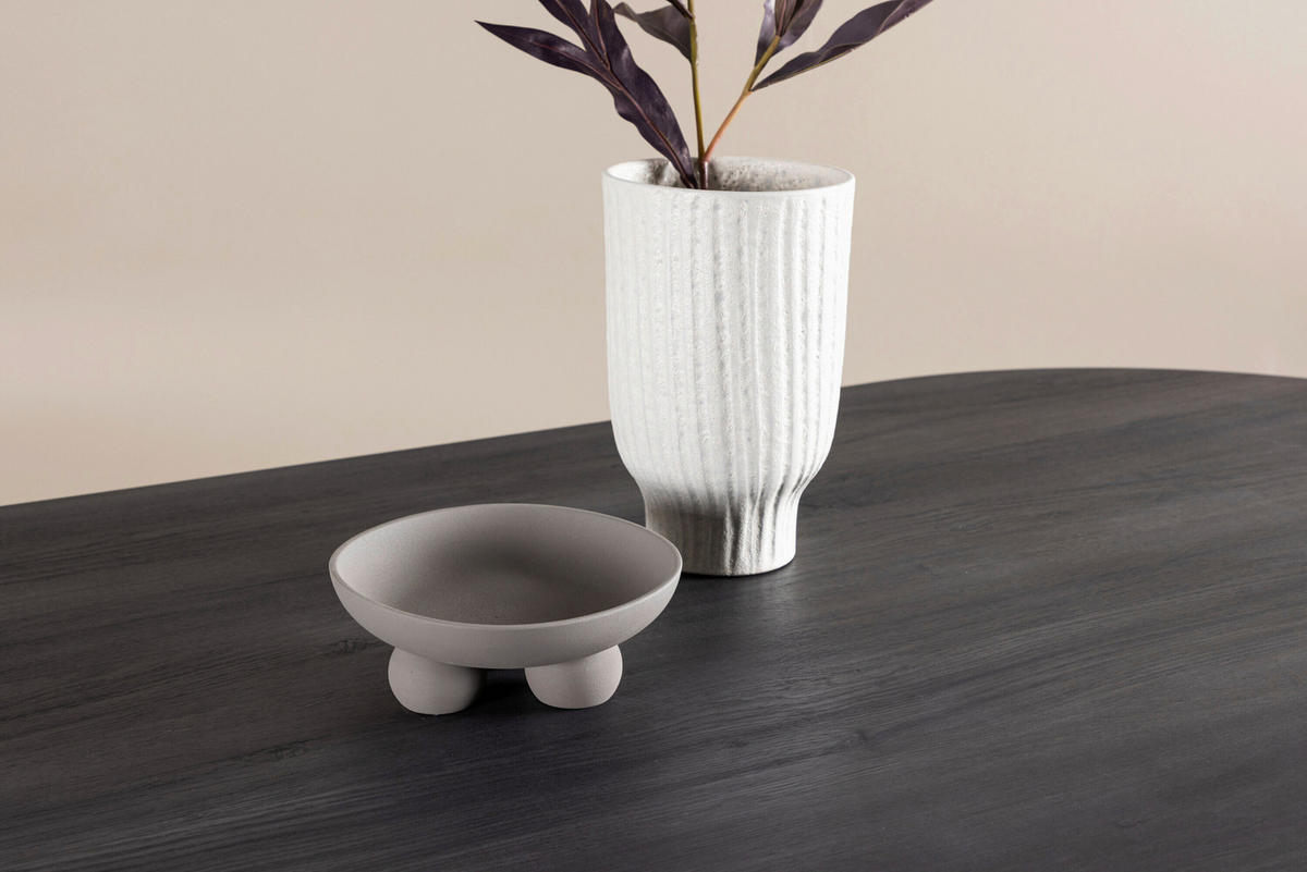ESSTISCH 220/100/75 cm Echtholz  Holz oval Schwarz  - Schwarz, MODERN, Holz (220/100/75cm) - Livetastic
