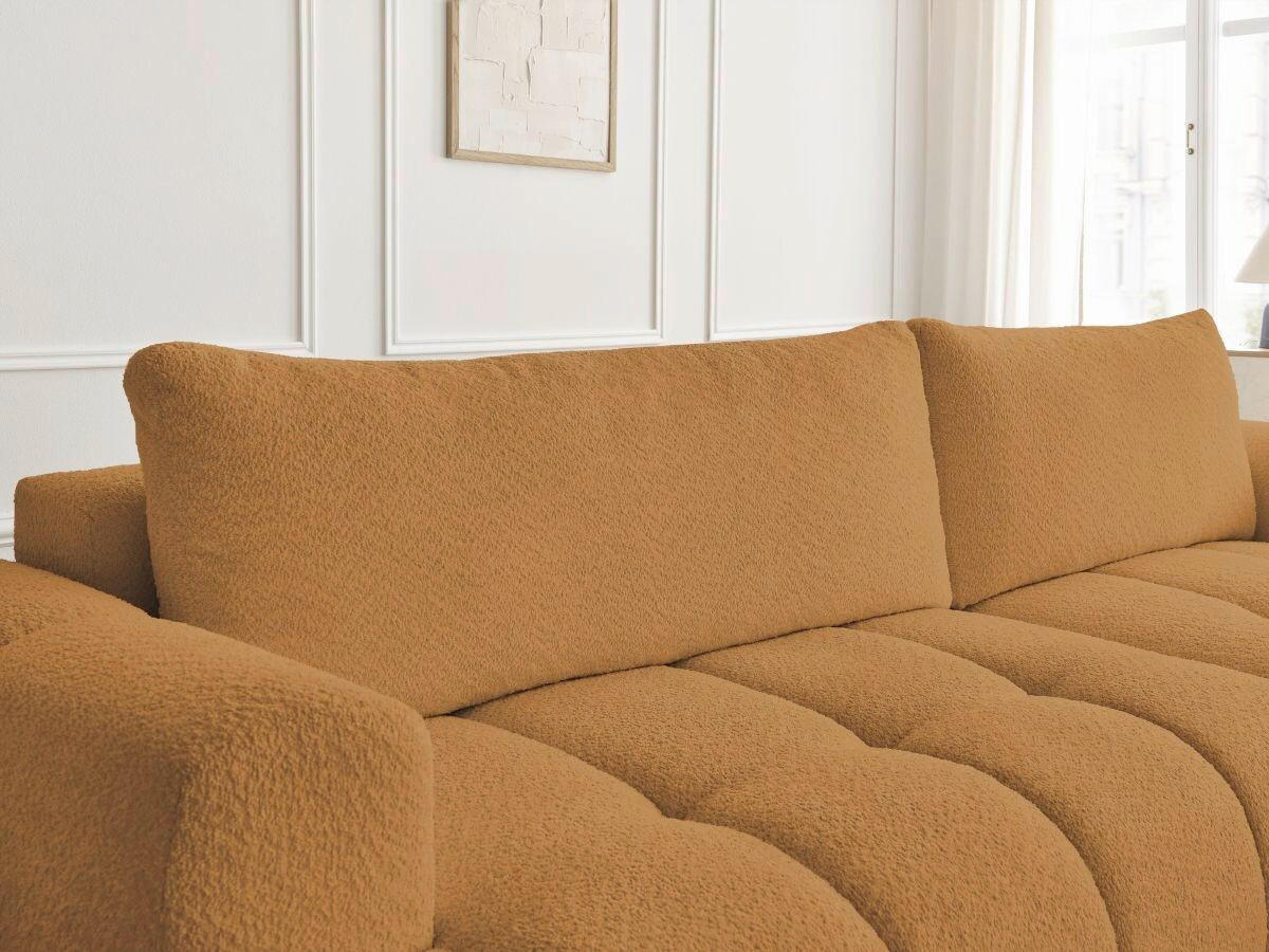 ECKSCHLAFSOFA FUJI Bouclé Gelb  inkl.  - Gelb/Schwarz, MODERN, Kunststoff/Textil (292/160cm)