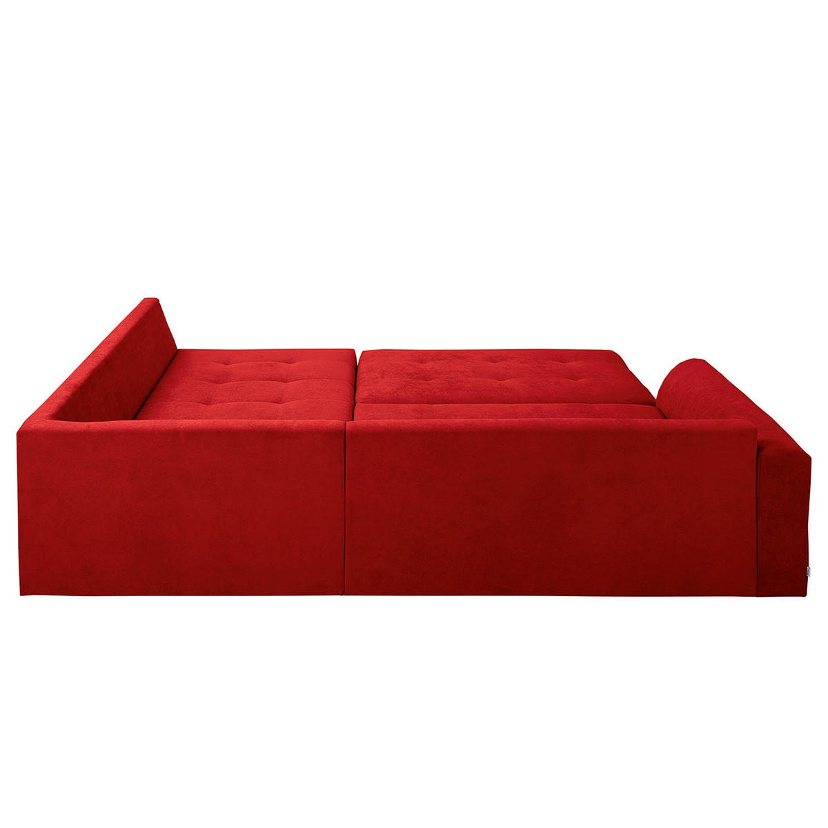 ECKSOFA inkl. Hocker Ariella in Mikrofaser Rot  161/231 cm  - Rot/Naturfarben, Design, Holz/Textil (161/231cm) - Livetastic