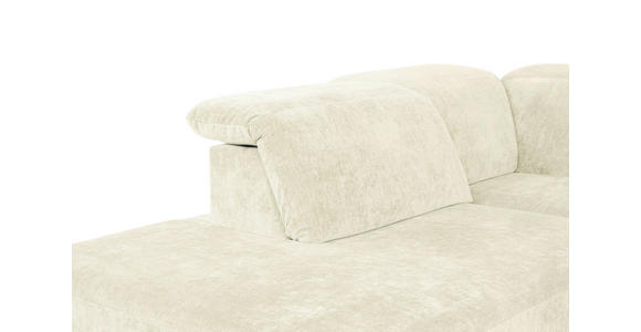 ECKSOFA Creme Chenille Kopfteilverstellung, Sitztiefenverstellung  - Creme/Schwarz, Design, Textil/Metall (243/307cm) - Xora