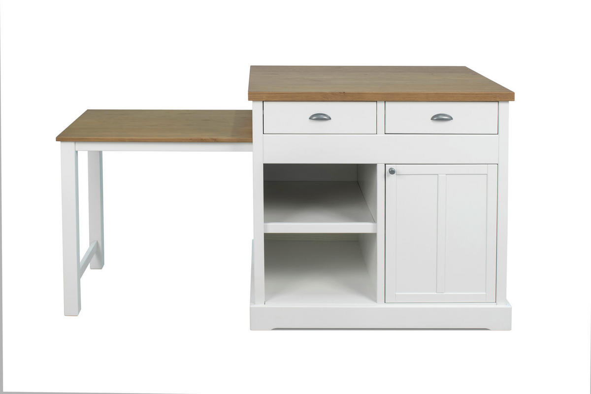 BAR in  - Weiss/Eichefarben, Design, Holz/Holzwerkstoff (103,8/97/76,5cm) - Livetastic