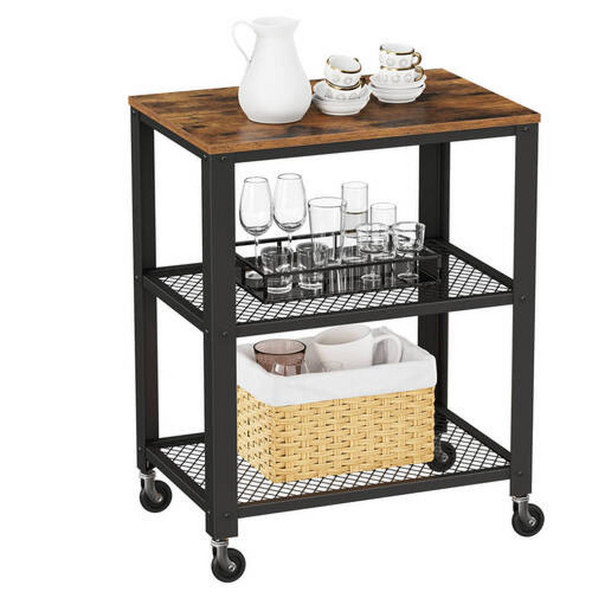 ALLZWECKWAGEN in Schichtholz Braun, Schwarz  - Schwarz/Braun, Natur, Holzwerkstoff/Metall (60,6/78/40cm) - Boxxx