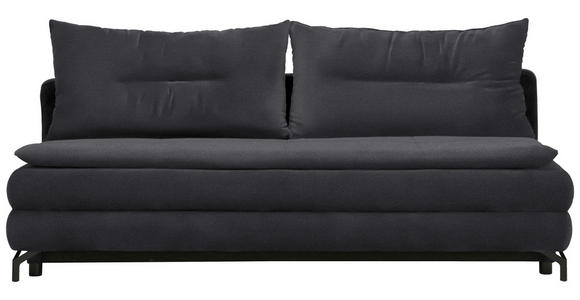 SCHLAFSOFA  in Flachgewebe Dunkelgrau  - Dunkelgrau/Schwarz, MODERN, Textil/Metall (208/73/92/102cm) - Novel