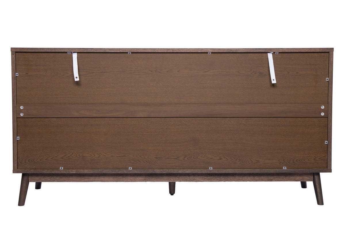 KOMMODE , 148/74/40 cm, 9 Schublade(n)  - Messingfarben/Walnussfarben, Design, Holz/Holzwerkstoff (148/74/40cm) - Livetastic