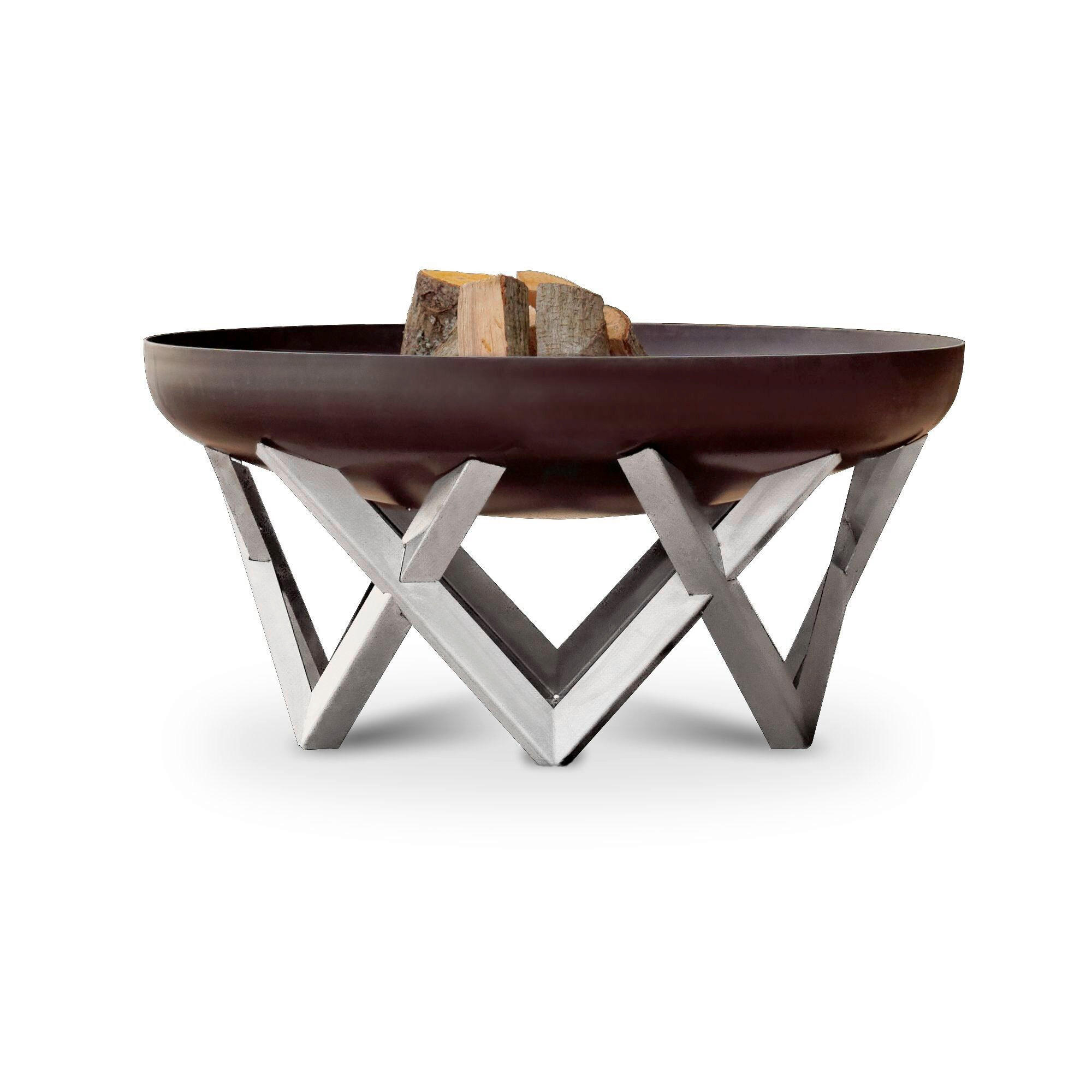 XXXLutz Feuerschale Svenskav Venta L 2082 Edelstahl, Rost 45x27x45 cm