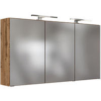 SPIEGELSCHRANK 120/66/20 cm  - Chromfarben/Eiche Wotan, Design, Glas/Holzwerkstoff (120/66/20cm) - Held