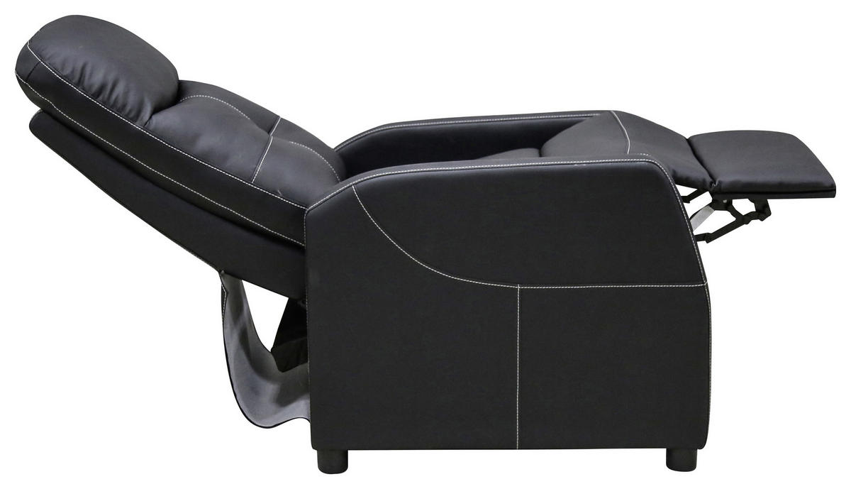 TV FOTELJA tekstil  crna   - bijela/crna, Basics, tekstil/plastika (65/80-105/90-154cm) - Ti'me