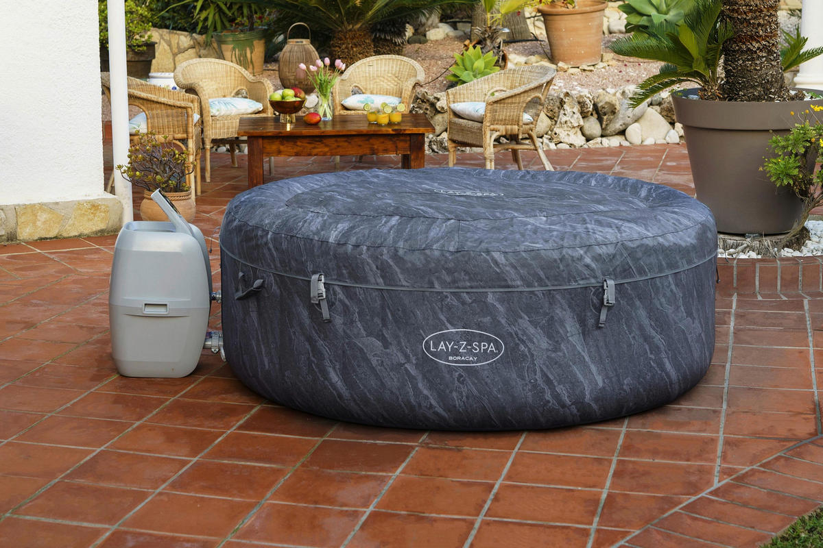 WHIRLPOOL LAY-Z-SPA BORACAY 60175 180/66 cm  - Dunkelgrau, KONVENTIONELL, Kunststoff/Metall (180/66cm) - Bestway