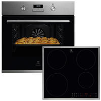 BACKOFENSET ELXB4X  - Edelstahlfarben/Schwarz, Basics, Glas/Metall (59,5/59,4/54,8cm) - Electrolux