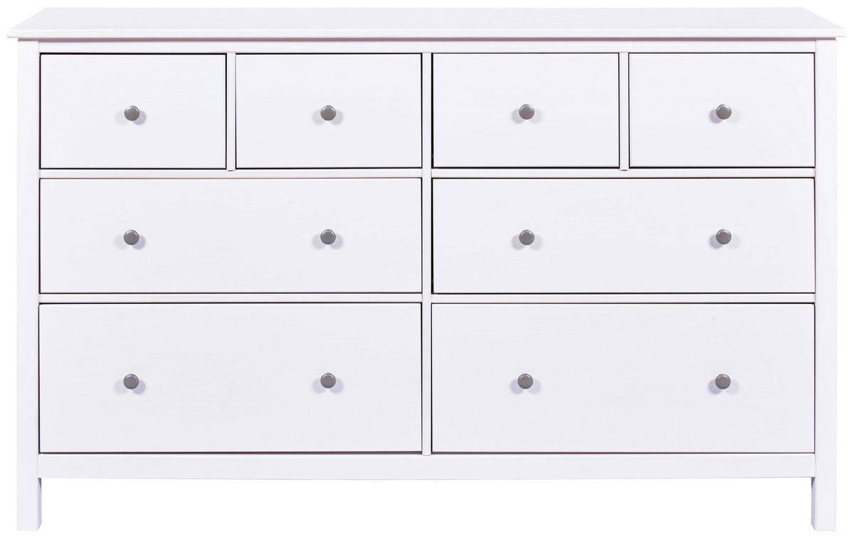 KOMODA, bela  - srebrne barve/bela, Design, kovina/les (160/96/40cm) - Livetastic