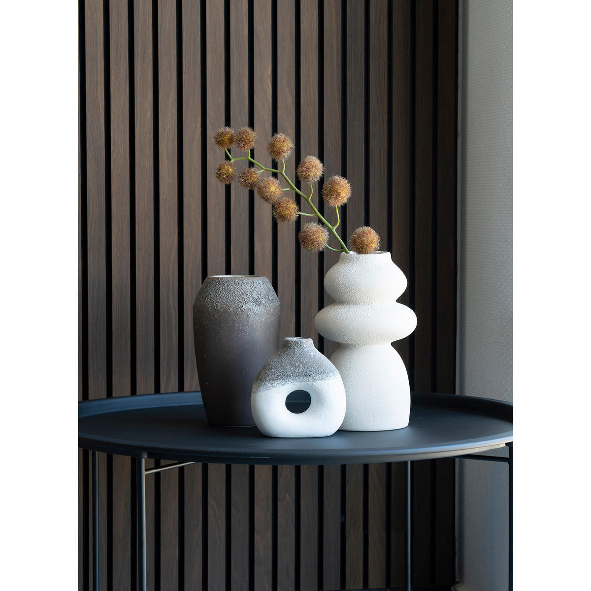 VASE  - Beige, Design, Keramik (14.5/26.5/14.5cm)