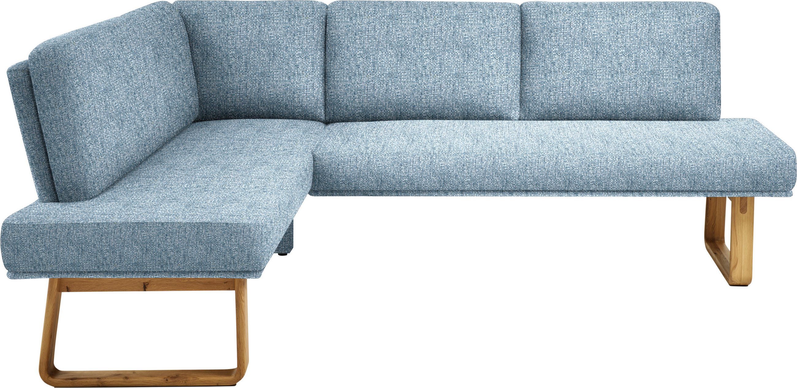 ECKBANK 174/280 cm  in Eichefarben, Hellblau  - Eichefarben/Hellblau, Design, Holz/Textil (174/280cm) - Dieter Knoll