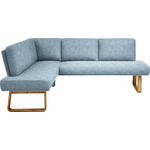 ECKBANK 174/240 cm  in Eichefarben, Hellblau  - Eichefarben/Hellblau, Design, Holz/Textil (174/240cm) - Dieter Knoll