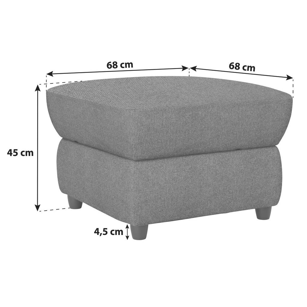 Thumbnail - Livetastic Hocker, Dunkelgrau, Textil, rechteckig, 68x45x68 cm, Made in EU, Stauraum, Wohnzimmer, Hocker, Sitzhocker