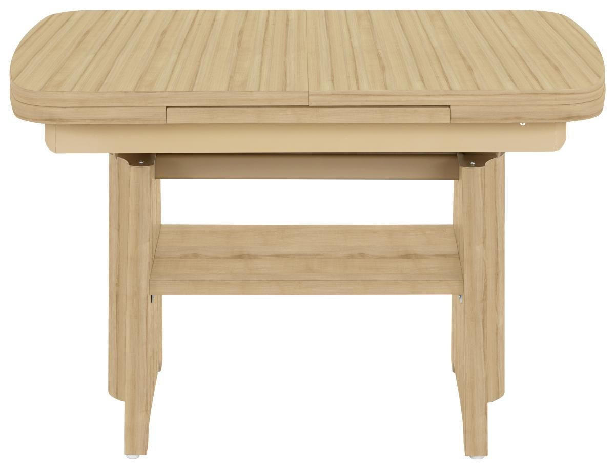 COUCHTISCH Eiche furniert 125-165,5/71/56-75 cm rechteckig Eichefarben  - Eichefarben, KONVENTIONELL, Holzwerkstoff/Metall (125-165,5/71/56-75cm) - Venda