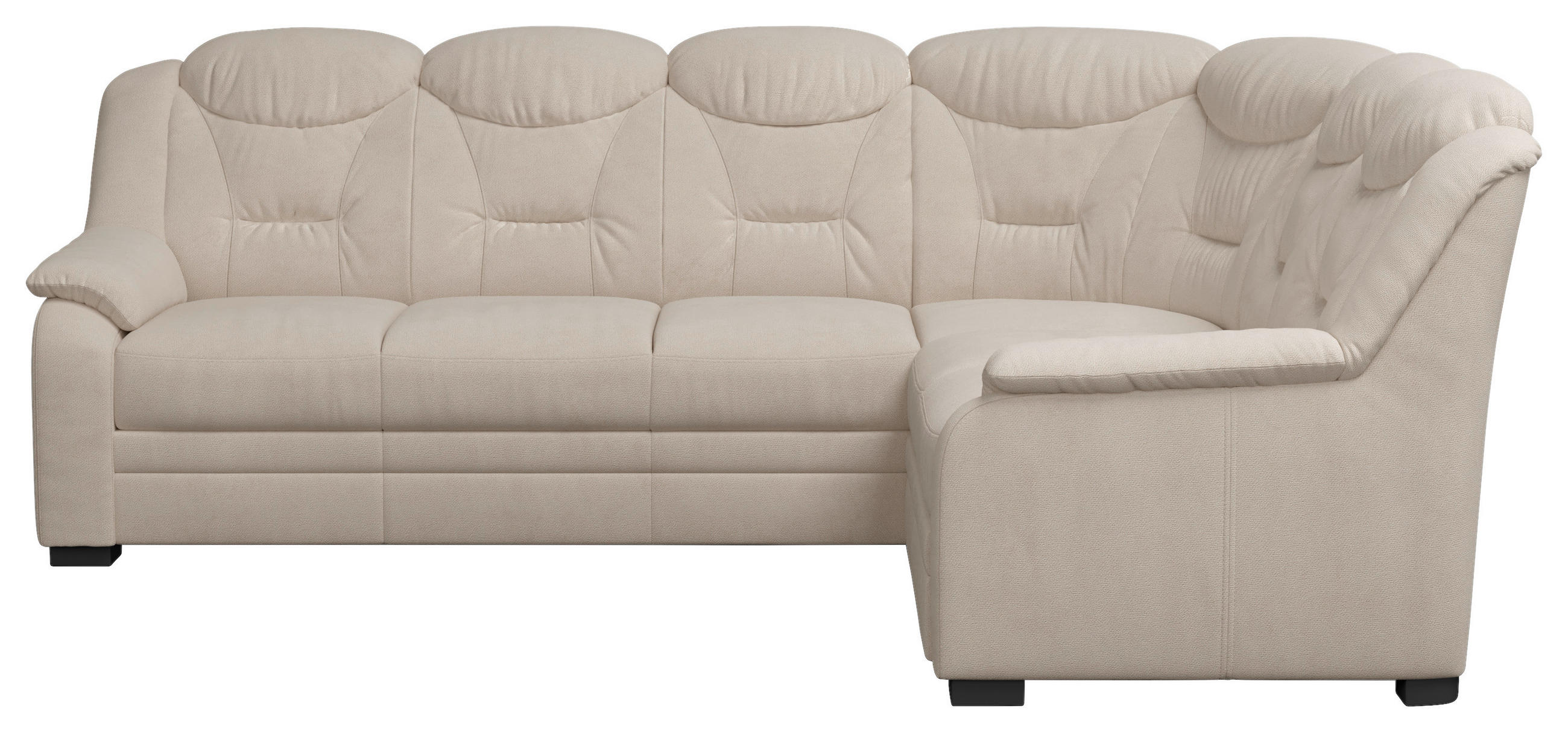 ECKSOFA in Chenille Beige - Beige/Schwarz, Basics, Kunststoff/Textil (263/211cm) - MID.YOU