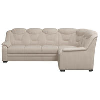 ECKSOFA in Chenille Beige  - Beige/Schwarz, Basics, Kunststoff/Textil (263/211cm) - MID.YOU