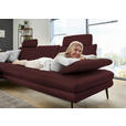 ECKSOFA in Echtleder Beere  180/310 cm  - Beere/Schwarz, Design, Leder/Metall (180/310cm) - Dieter Knoll