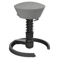 BÜROHOCKER Wollmischung mel. Schwarz, Hellgrau  - Hellgrau/Schwarz, Basics, Textil/Metall (55/45,66/55cm) - Aeris