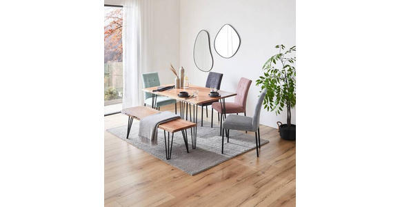 STUHL , , Webstoff  - Schwarz/Mintgrün, Design, Textil/Metall (46/91/61cm) - Xora