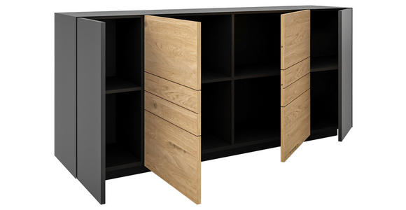 SIDEBOARD 181/84/40 cm  - Wildeiche/Anthrazit, Natur, Holz/Holzwerkstoff (181/84/40cm) - Dieter Knoll