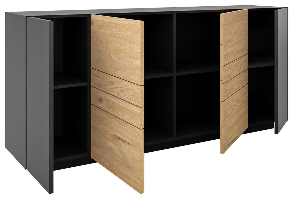 SIDEBOARD Celika Anthrazit, Wildeiche  181/84/40 cm  - Wildeiche/Anthrazit, Natur, Holz/Holzwerkstoff (181/84/40cm) - Dieter Knoll