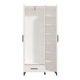 GARDEROBENSCHRANK  in 93/192,5/40 cm  - Schwarz/Weiß, Basics, Glas/Holzwerkstoff (93/192,5/40cm) - Carryhome