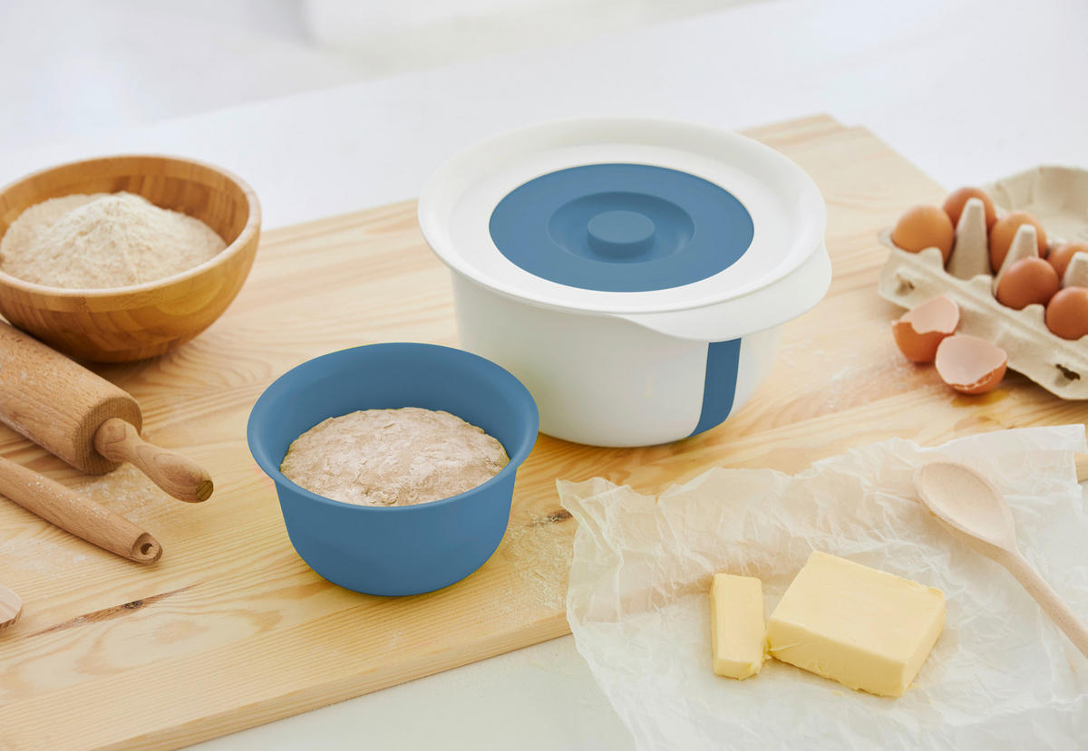 RÜHRSCHÜSSEL - Blau/Weiß, Basics, Kunststoff (28,8/26/14,2cm) - Rotho