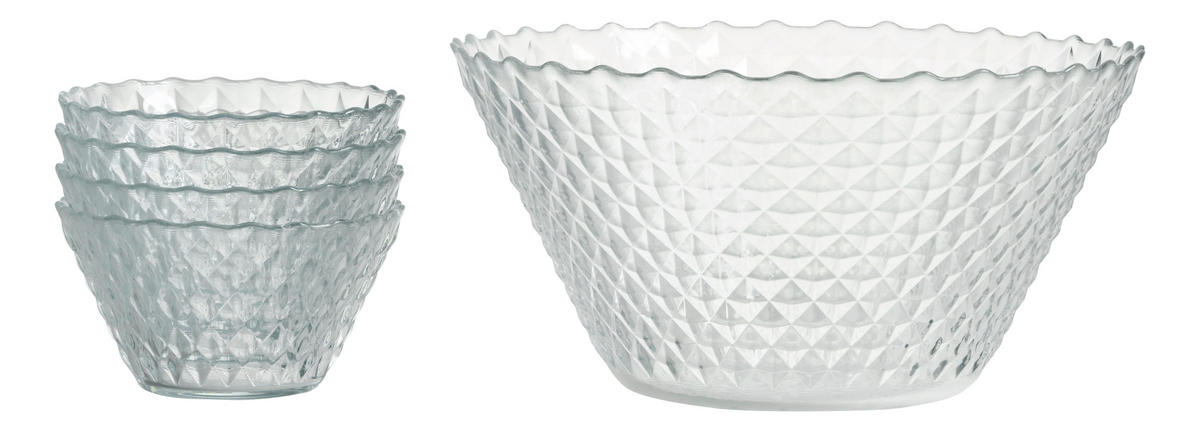 SERVIERSCHALENSET Luisa 5-teilig 27/27/20 cm  - Klar, Konventionell, Glas (27/27/20cm) - Ritzenhoff Breker